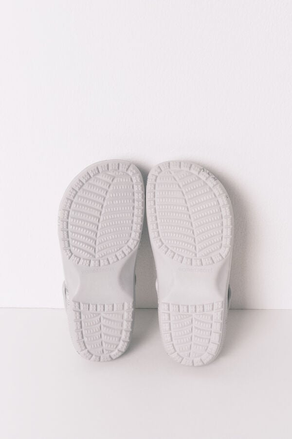 Women'secret Pantuflas para casa de piel borrego de Snoopy gris