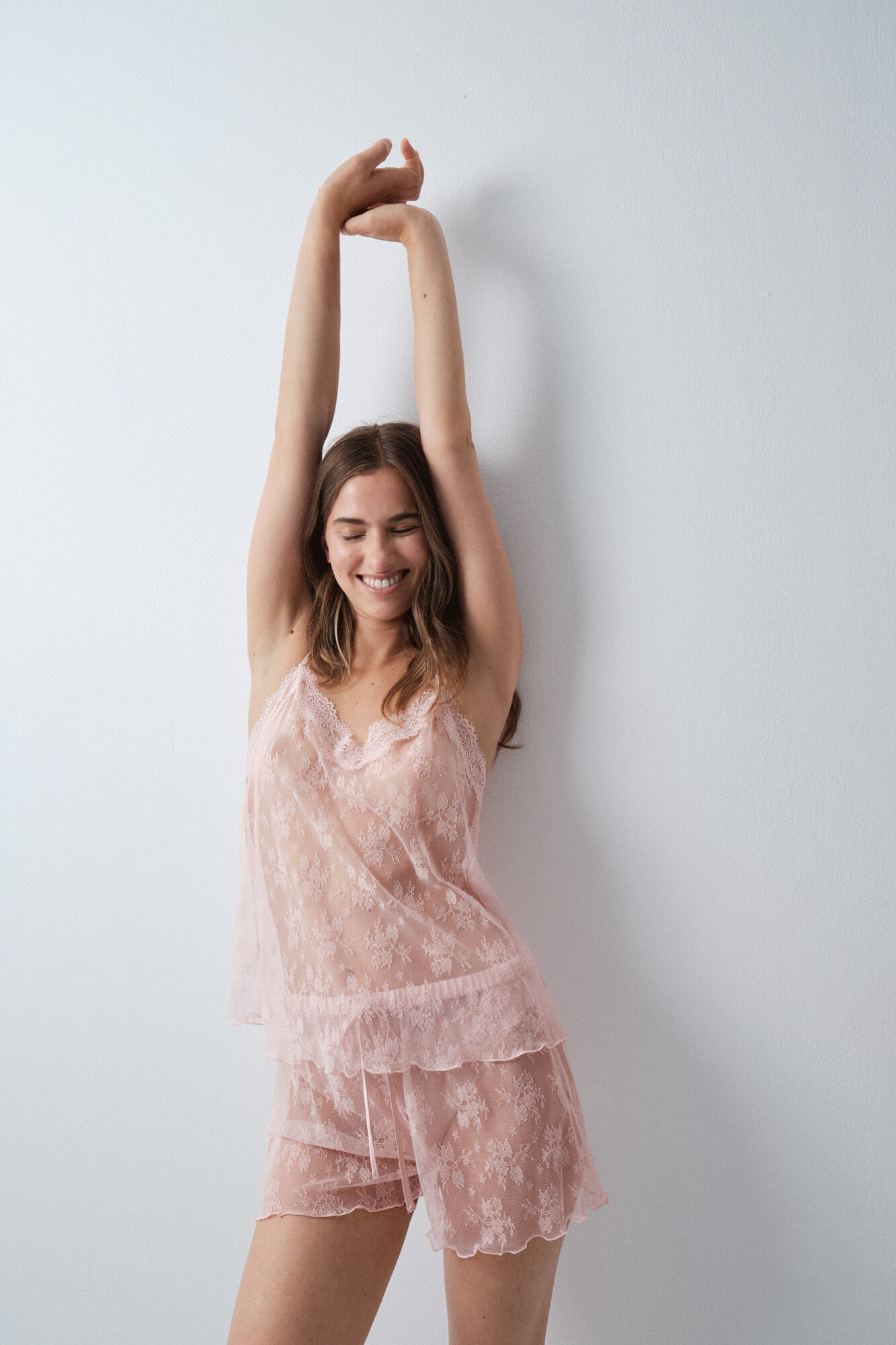 Women'secret Pijama corta de tirantes con encaje