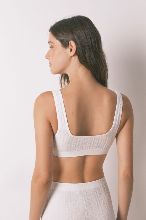 Women'secret Brasier top seamless tricot blanco marfil