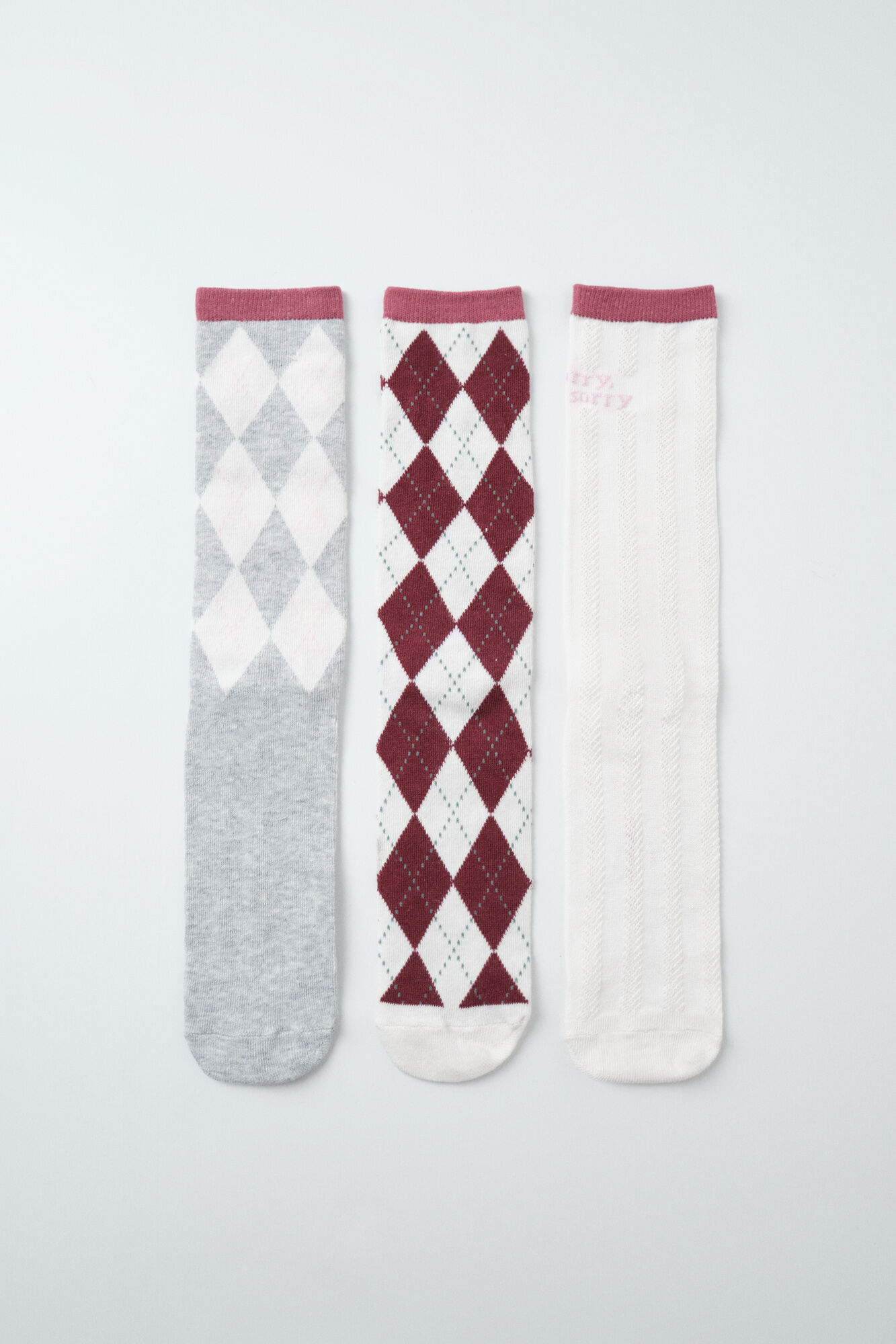 Women'secret Pack 3 calcetines largos estampado de rombos