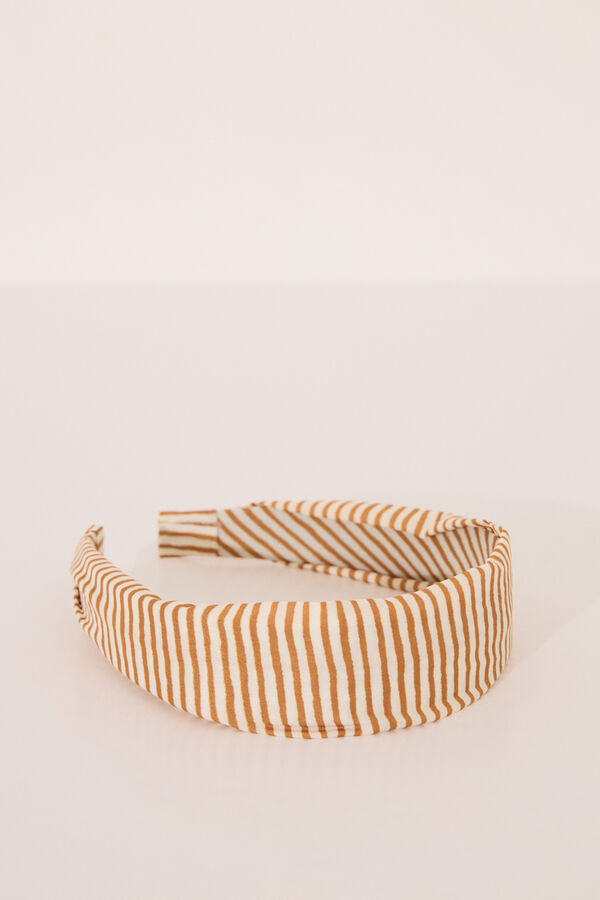 Womensecret Diadema estampada con rayas amarillas amarillo