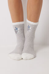 Womensecret Calcetines tricot gris Snoopy gris