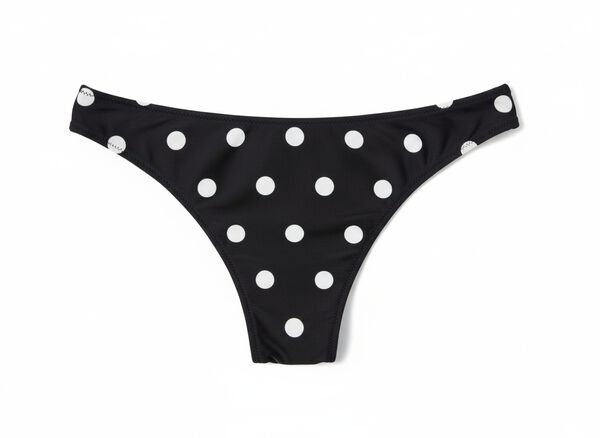 Women'secret Panty de bikini brasile&ntilde;o estampado de puntos reversible negro