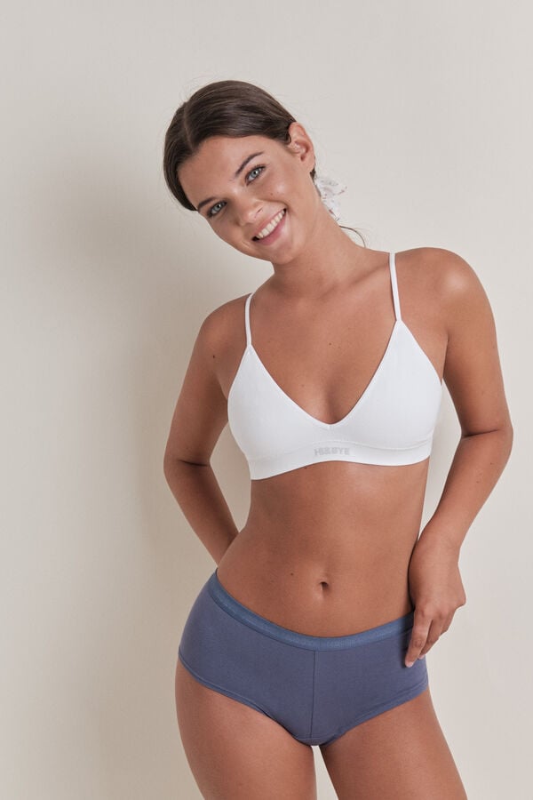 HI&BYE Pack de 2 panties bóxer azules y blancos blanco
