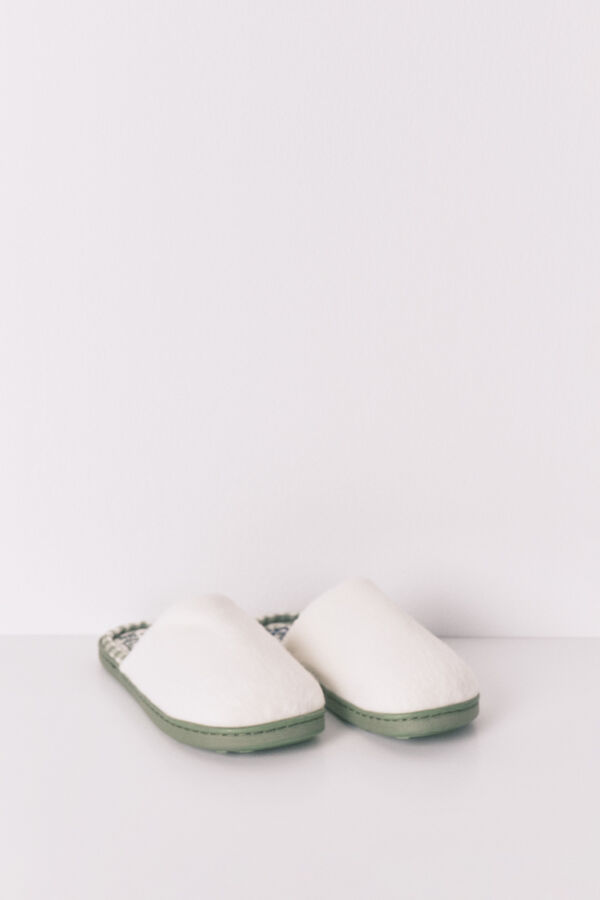 Womensecret Pantuflas para casa cerradas blancas Mafalda  marfil