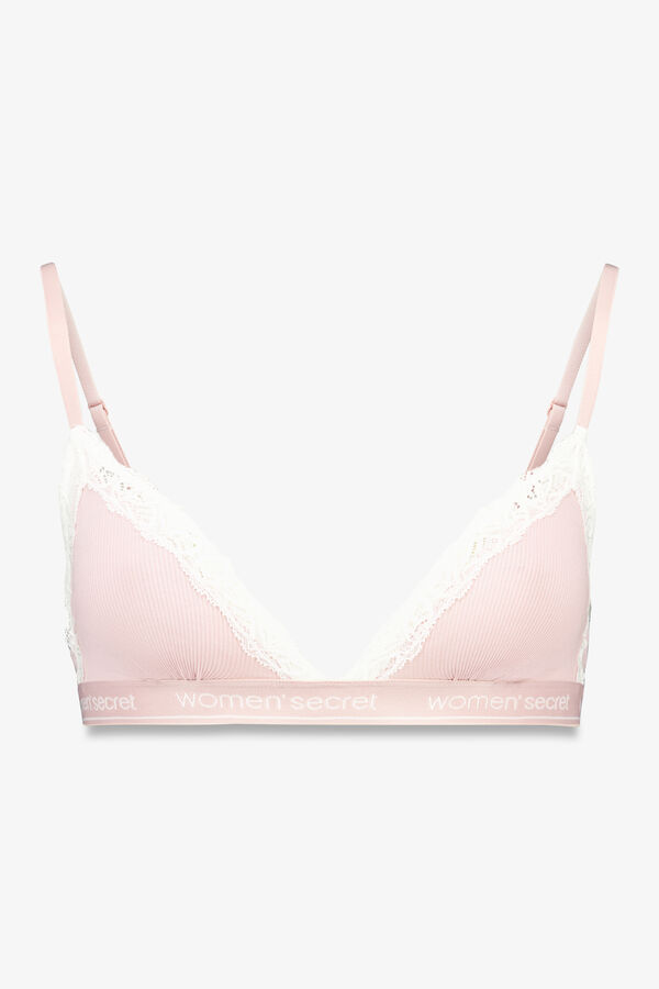 Women'secret Brasier triangular de algodón rosa NATURAL rosa