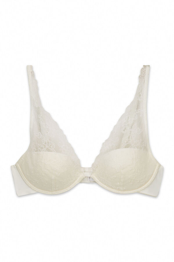 Women'secret Brasier halter de encaje blanco INTUITIVE caf&eacute;