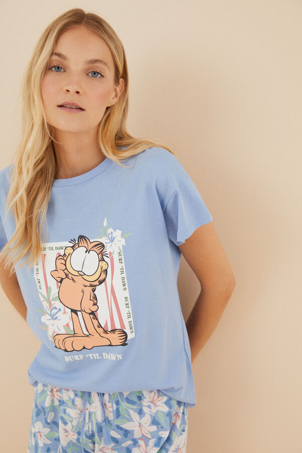 Womensecret Pijama corta 100% algodón Garfield azul azul