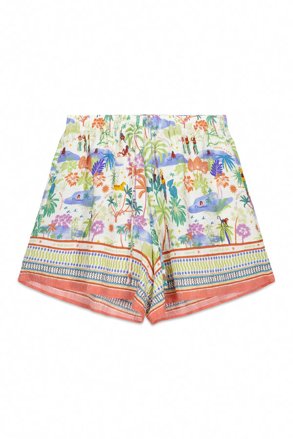Womensecret Pantalón de viscosa con estampado de paisaje  estampado