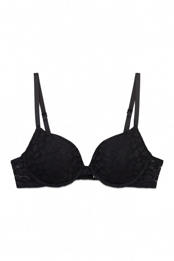 Women'secret Brasier cl&aacute;sico BEAUTIFUL relleno de encaje negro negro