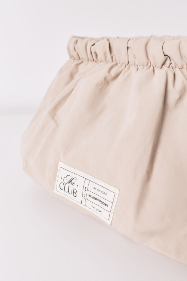 Women'secret Pequeño neceser de nailon con estampado animal café