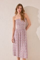 Womensecret Vestido largo de viscosa con estampado morado/lila estampado