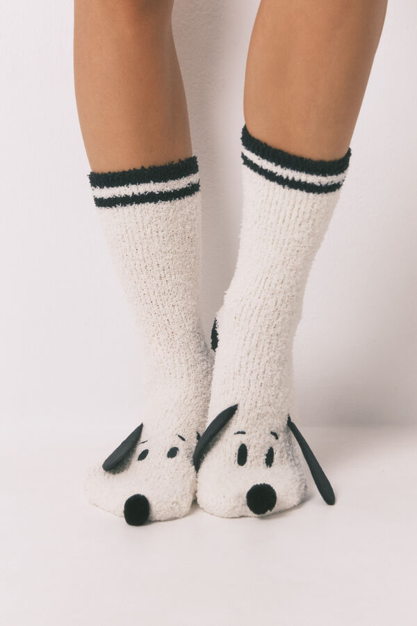 Women'secret Calcetines largos blancos de Snoopy blanco