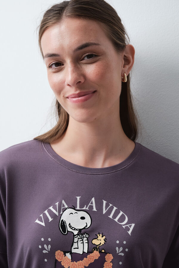 Women'secret Pijama larga Snoopy Halloween morado/lila
