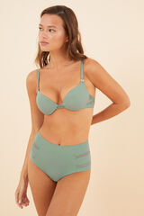 Womensecret Panty semimoldeador alto verde verde
