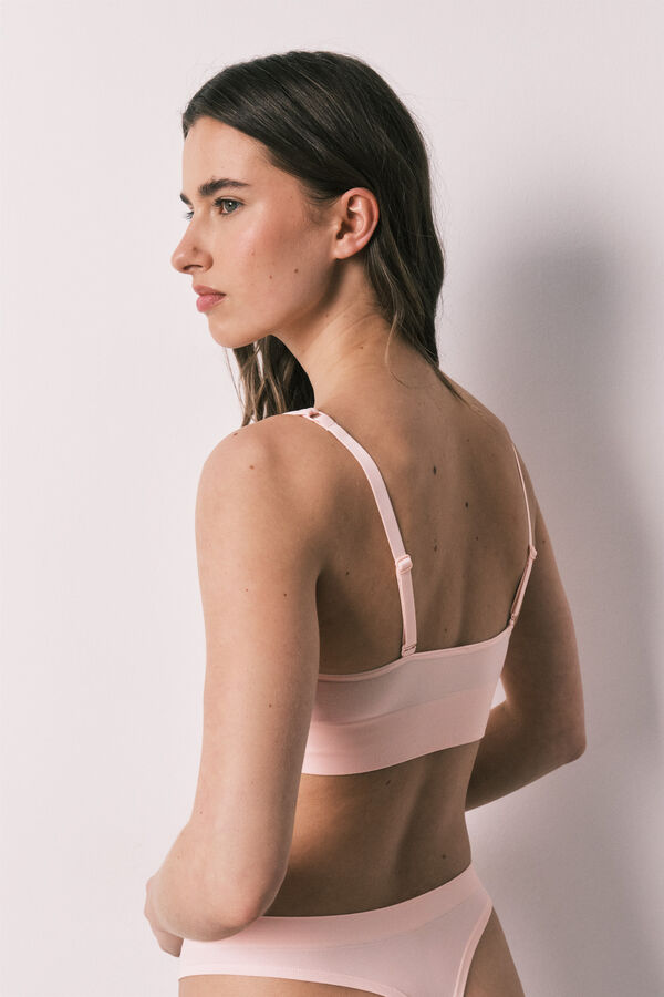 Women'secret Top triangular sin costuras rosa NATURAL rosa