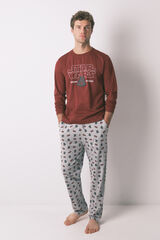 Women'secret Pijama larga de hombre 100% algod&oacute;n "Star Wars" p&uacute;rpura