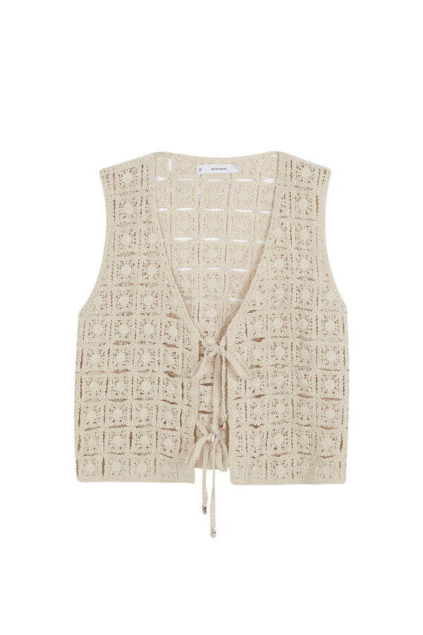 Womensecret Crochet short beige de chaleco café