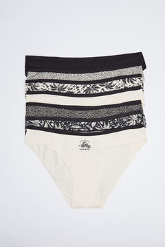 Womensecret Pack 7 panties algodón tropical negro
