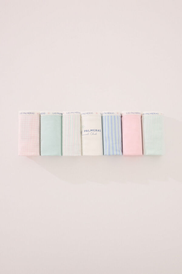 Womensecret Pack de 7 tangas de algodón estampados variados estampado
