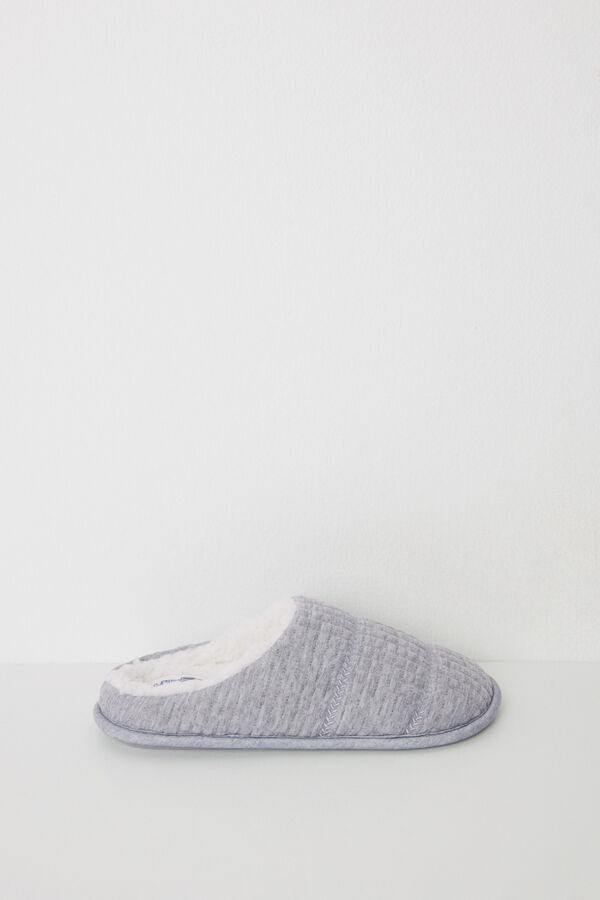 Womensecret Pantuflas para casa cerradas con relleno color marfil azul