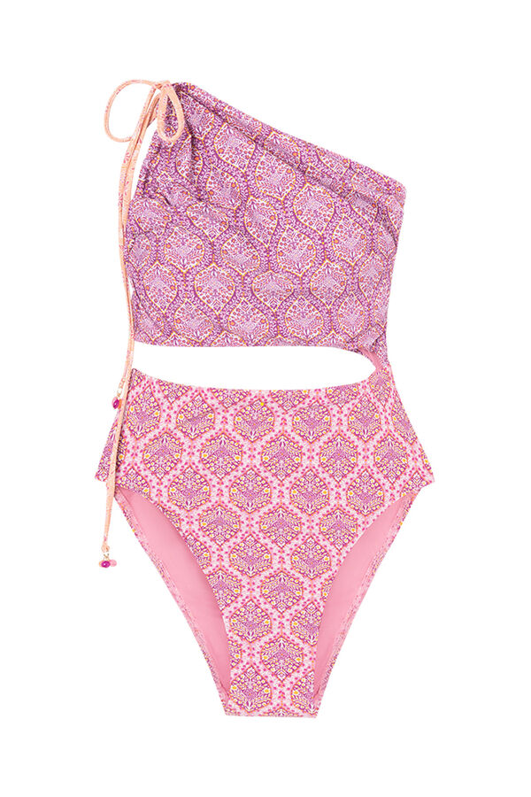 Womensecret Trikini asimétrico estampado tribal rosa