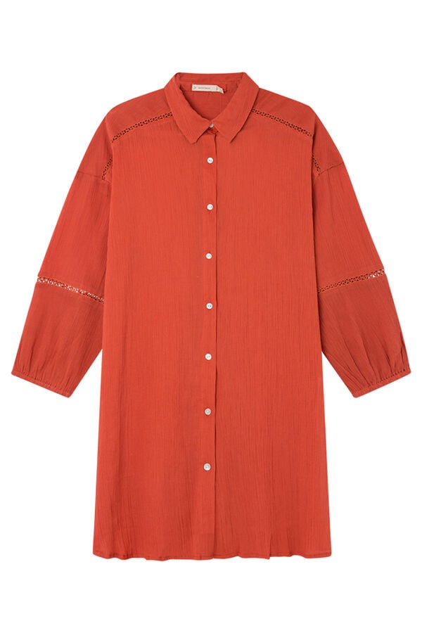 Womensecret Camiseta de dormir corta 100% algodón rojo rojo