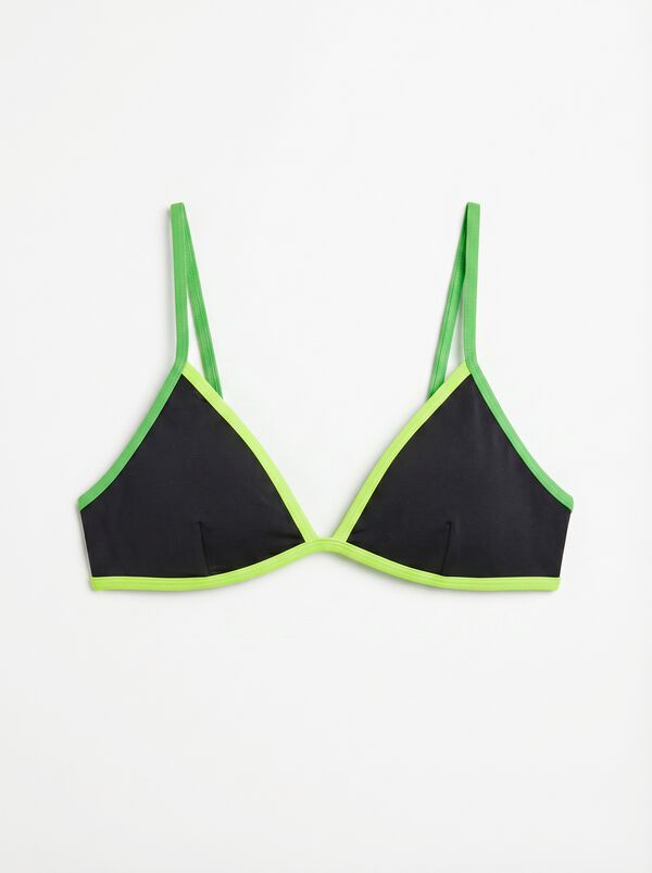 HI&BYE Top de bikini triangular fijo negro negro