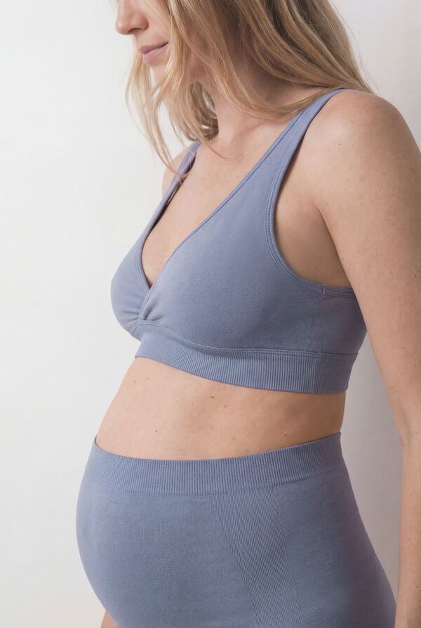 Women'secret Panty de tiro alto maternity azul azul