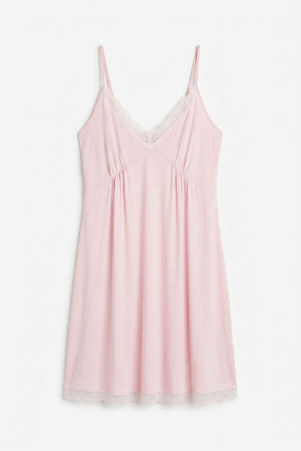 Women'secret Camis&oacute;n corto de viscosa y encaje rosa rosa