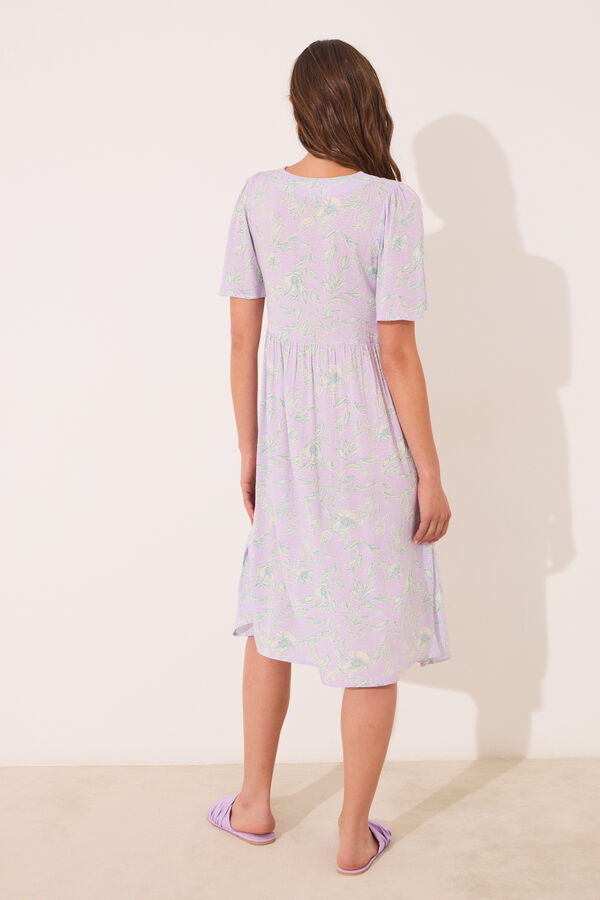 Womensecret Vestido midi con estampado de viscosa estampado