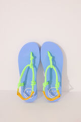 Womensecret Chanclas Smiley con tirantes de cuerda verde blanco
