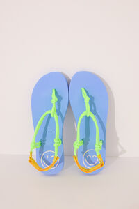 Womensecret Chanclas Smiley con tirantes de cuerda verde blanco