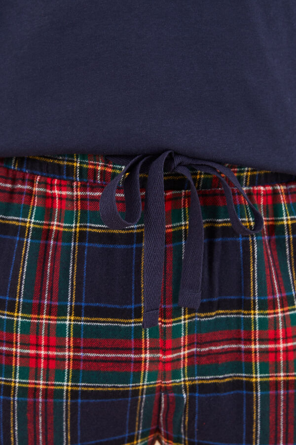 Women'secret Pijama hombre 100% algodón cuadros  azul