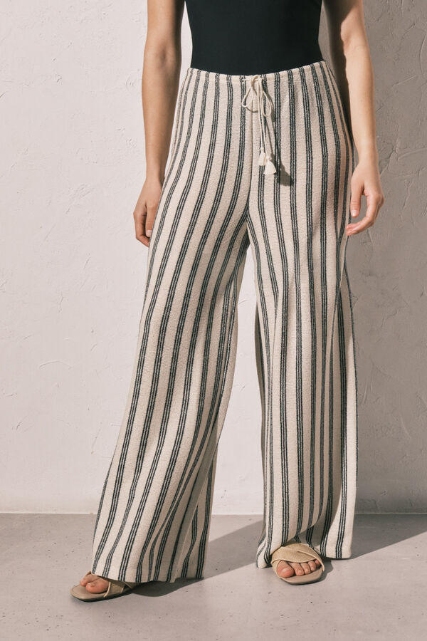Women'secret Pantal&oacute;n largo de rayas estampado