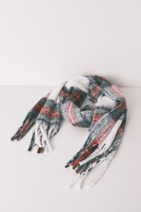 Women'secret Pa&ntilde;uelo de mohair a cuadros estampado