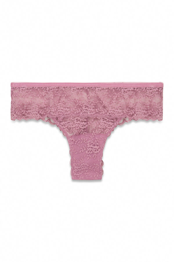Women'secret Panty de encaje encaje rosa