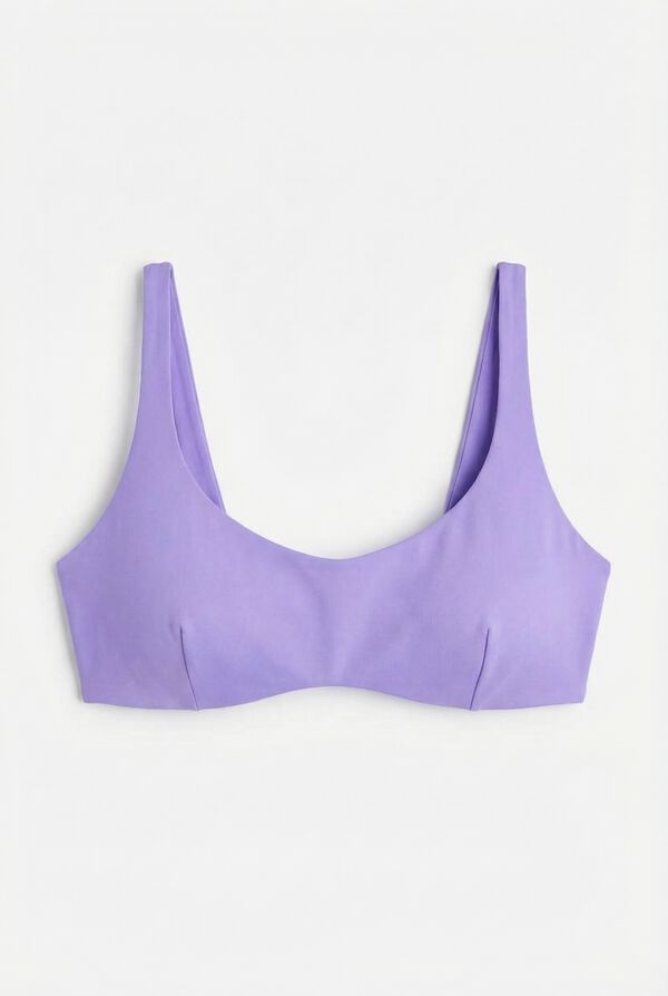 Women'secret Top de bikini horizontal con aro lila morado/lila