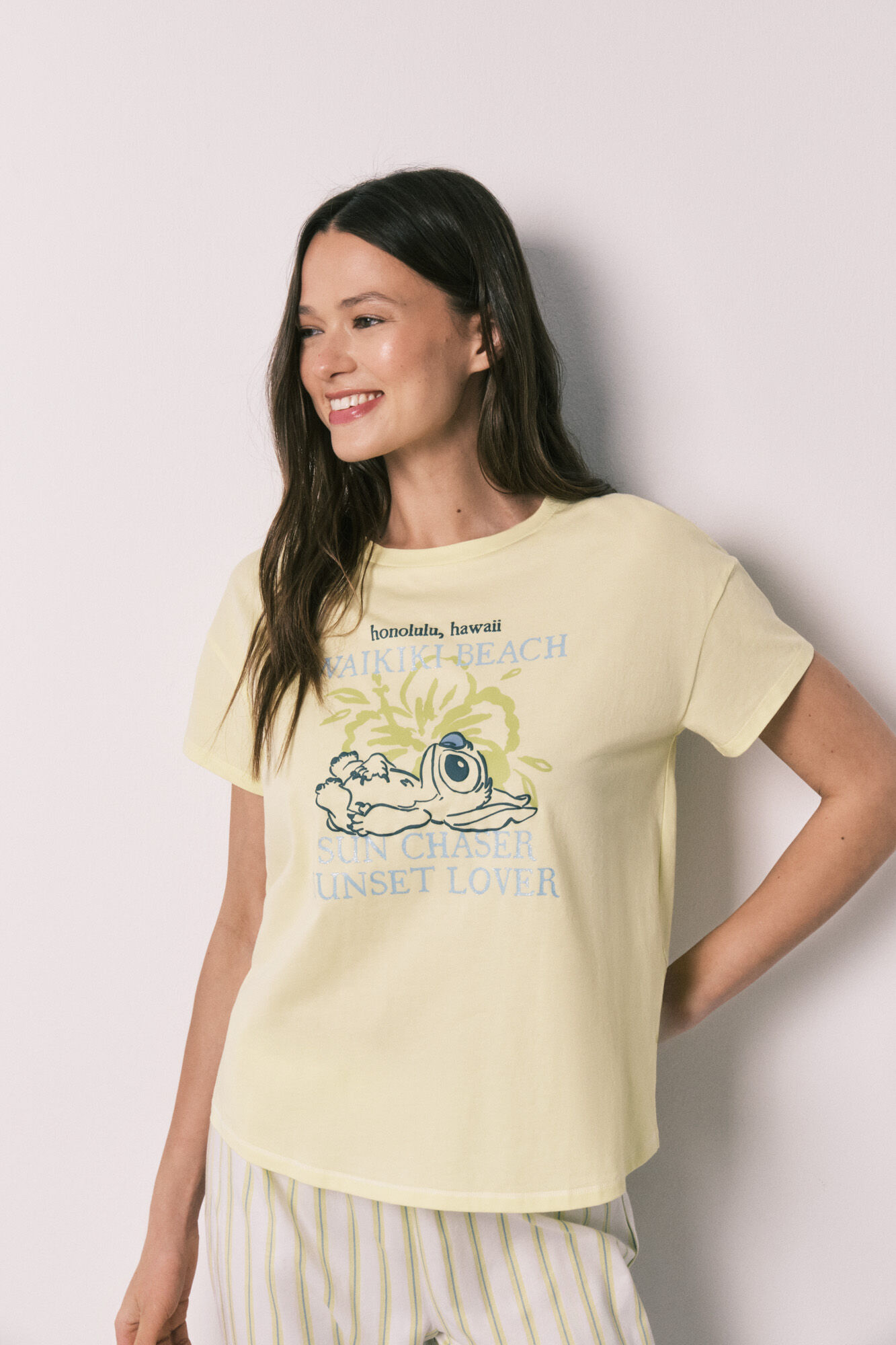 Women'secret Pijama capri de manga corta Stitch