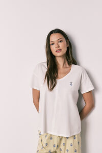 Women'secret Pijama capri de algod&oacute;n blanco