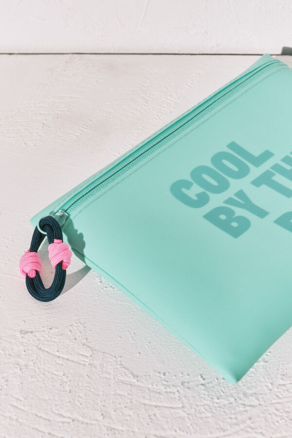 Women'secret Bolsa de traje de ba&ntilde;o impermeable azul verde