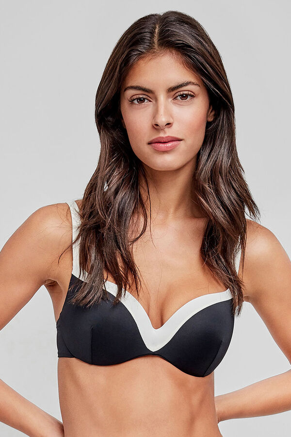 Gisela Top bikini con aro negro ribete negro