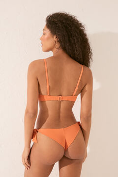 Womensecret Panty de bikini brasileña con textura de color naranja naranja