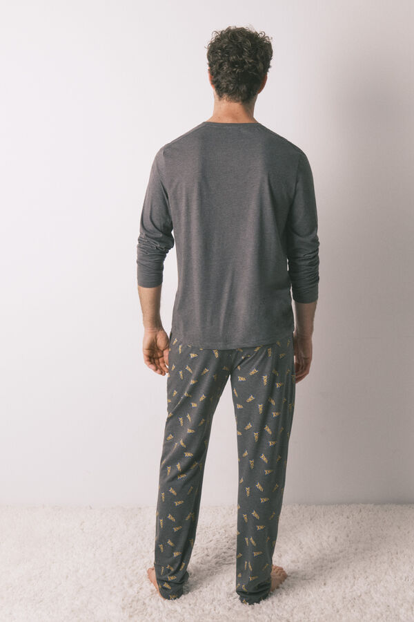 Women'secret Pijama larga de hombre 100% algod&oacute;n X Men gris