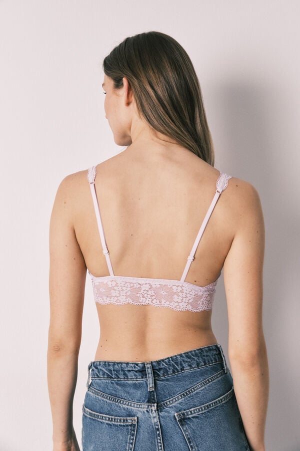 Women'secret Brasier bralette halter de encaje lila morado/lila