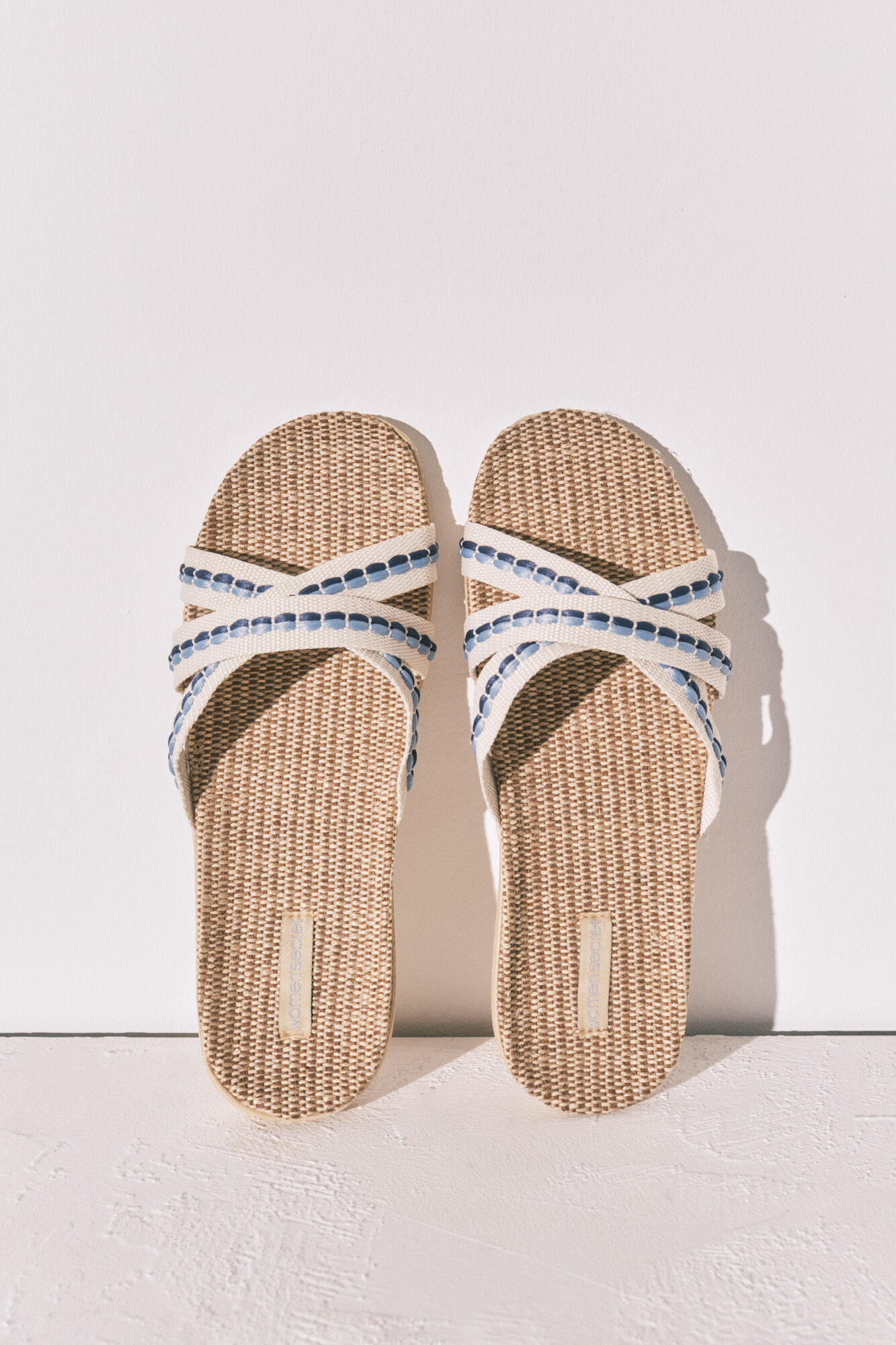Women'secret Sandalias de rafia con tiras cruzadas