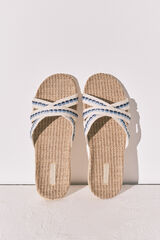 Women'secret Sandalias de rafia con tiras cruzadas caf&eacute;