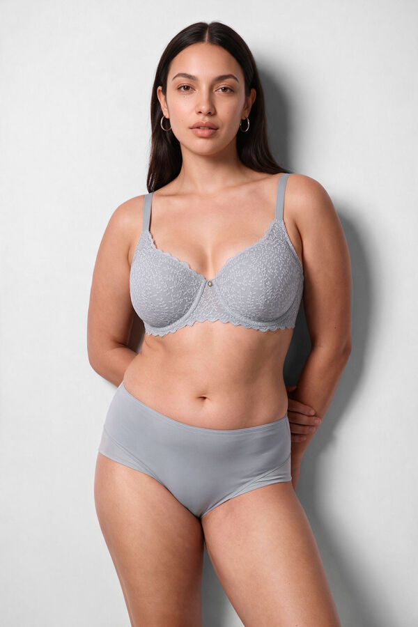 Women'secret Brasier balconette con relleno de encaje azul BEAUTIFUL azul
