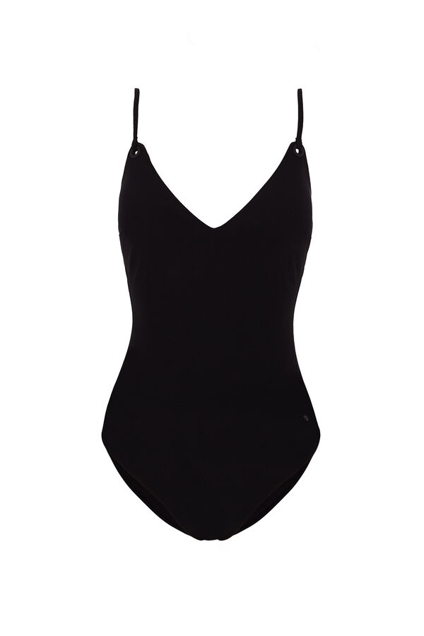 Womensecret Traje de baño negro con moldeador de triangular negro