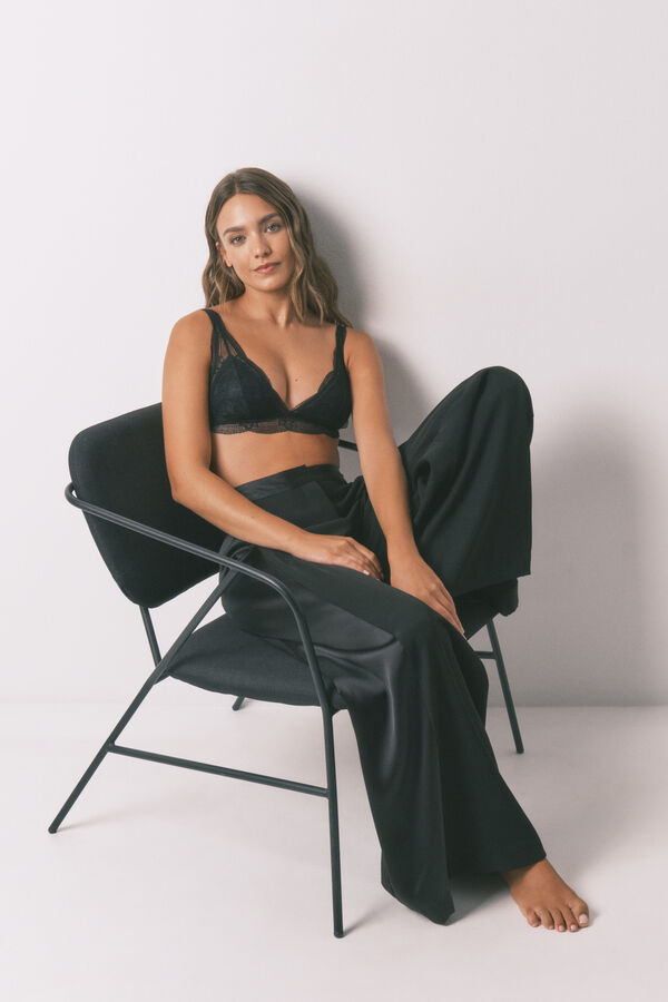 Women'secret LOVELY relleno cuello halter con encaje brasier negro